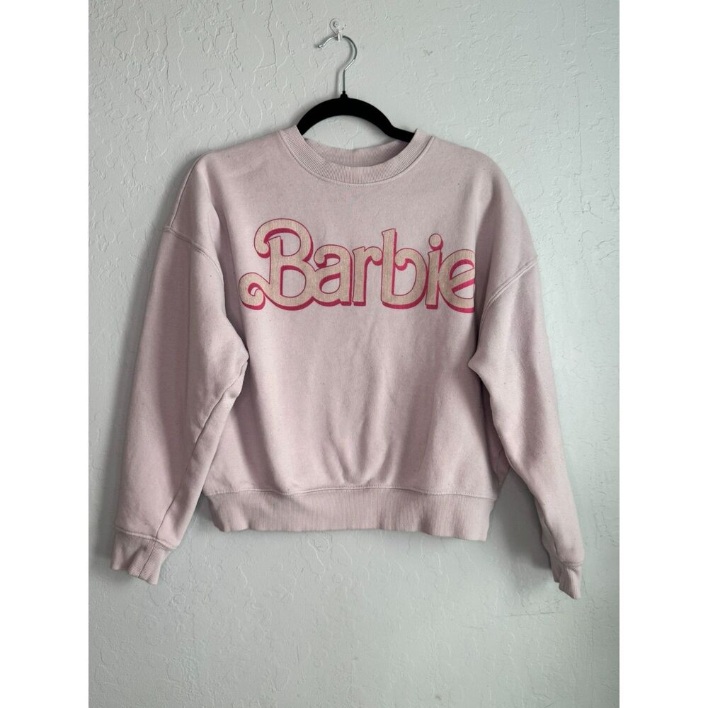 Barbie Pink Graphic Crewneck Sweatshirt Women’s XS Retro Logo Y2K
